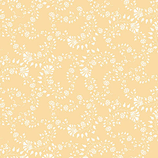 Inspired Blooms - Floral Trail - Light Gold 44" / 45" Fabric Per Yard