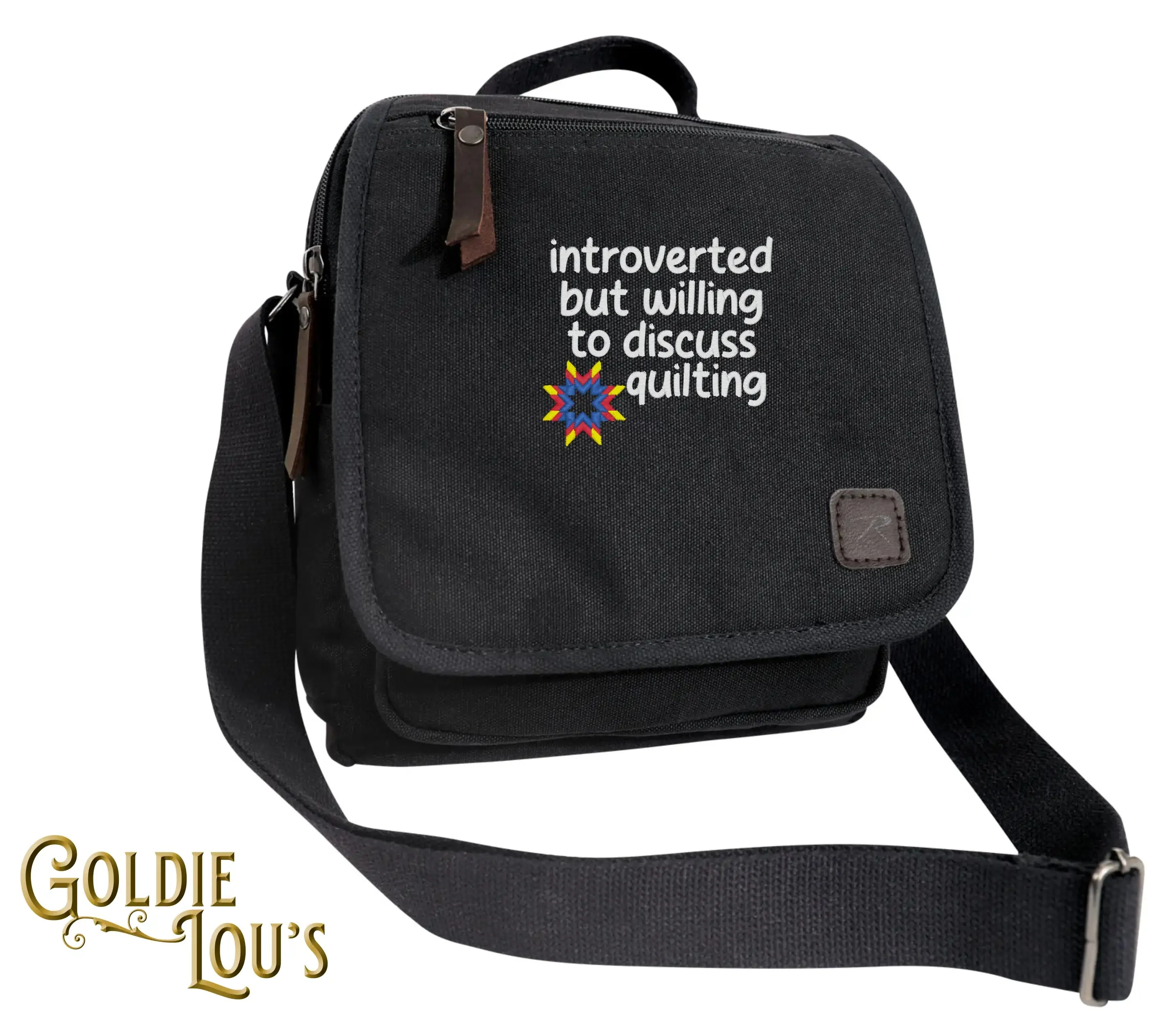Introverted Quilter Canvas Shoulder Bag