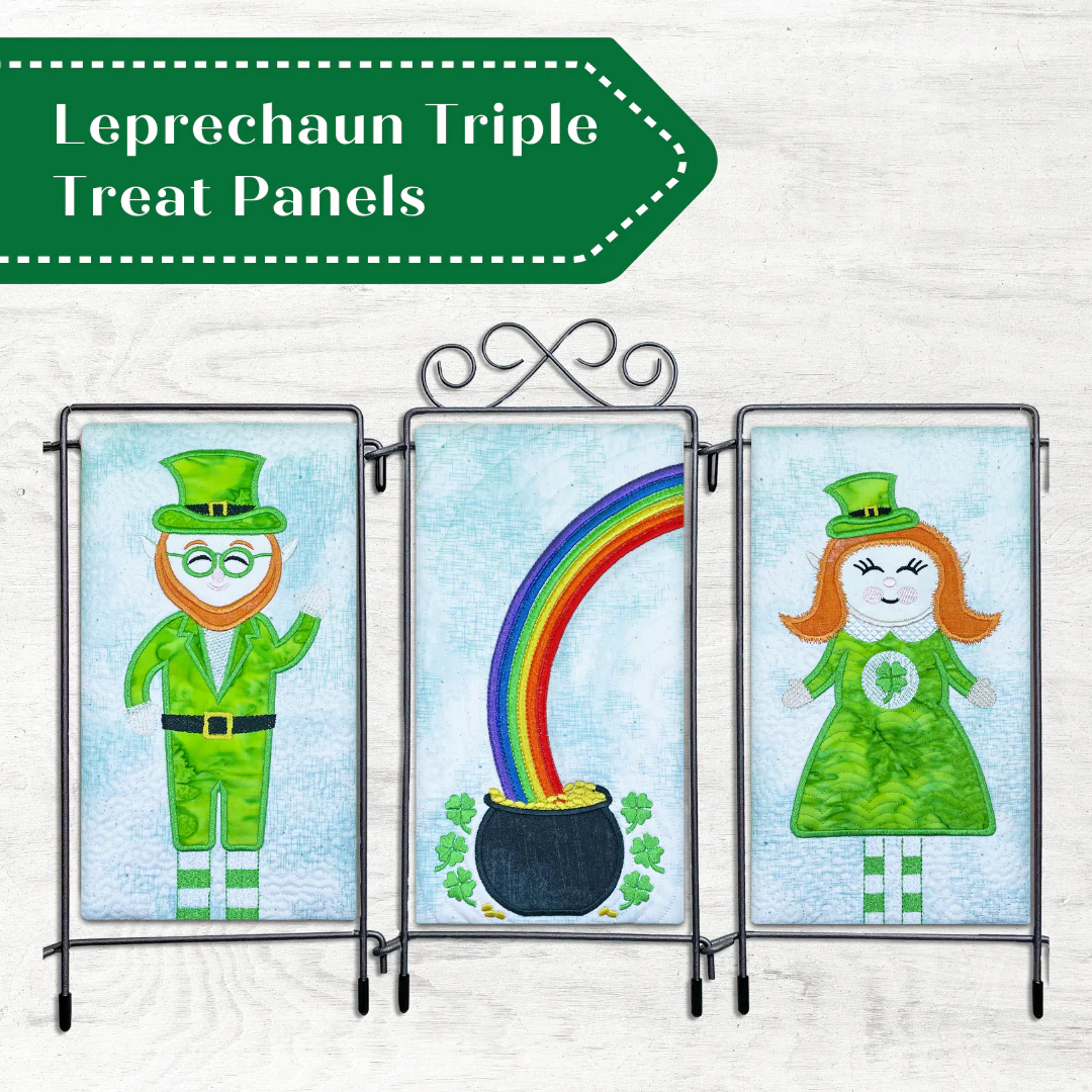 Leprechaun Triple Treat Panels In the Hoop Machine Embroidery Design Set - Image 2