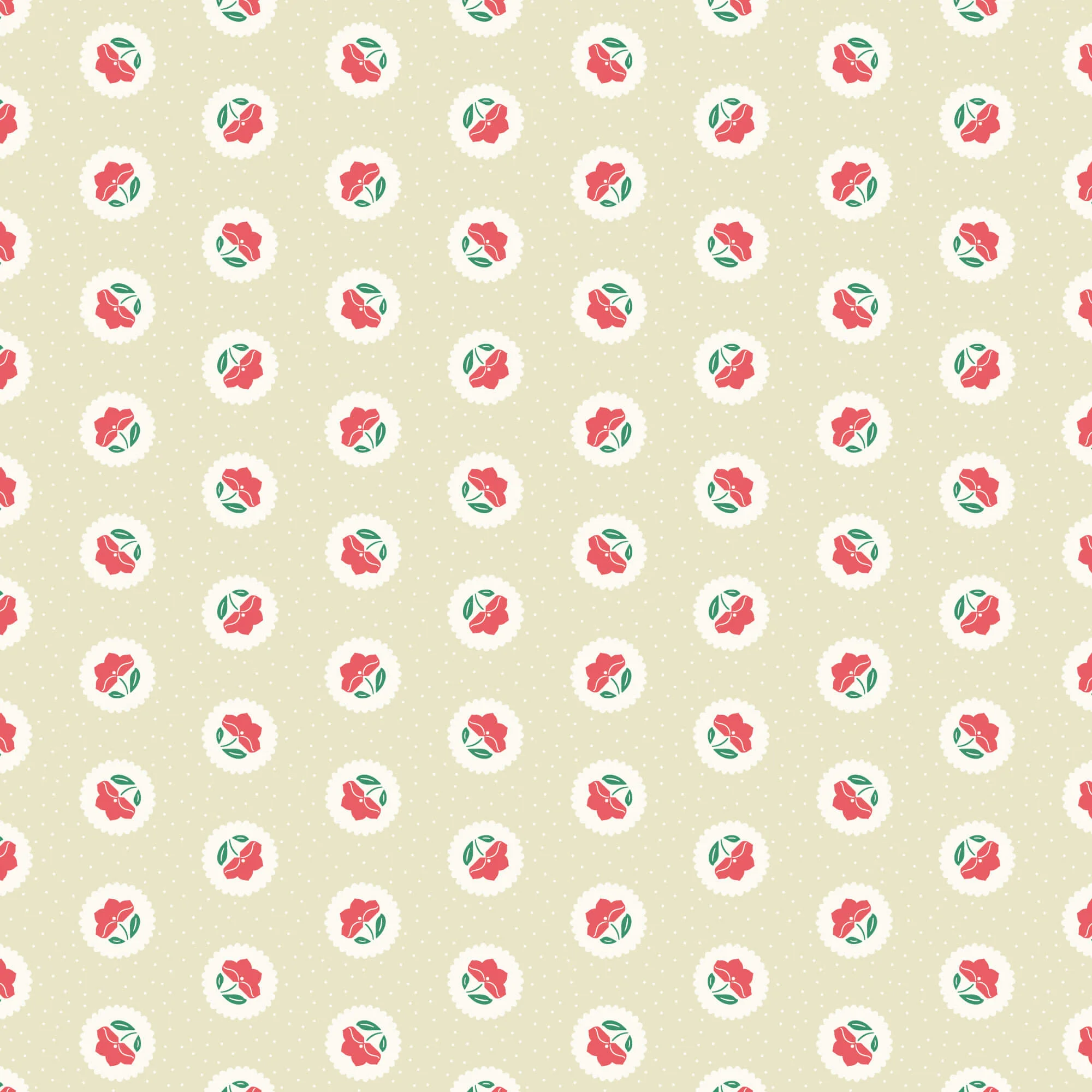 Little Bo - Dot Blossoms - Watermelon 44" / 45" Fabric Per Yard