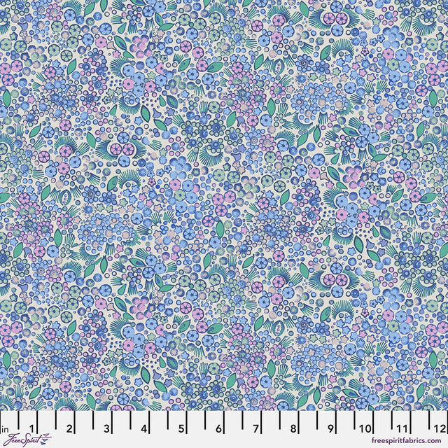 Little Meadow Blue Flourish And Bloom 44"/45" Cotton Fabric Per Yard