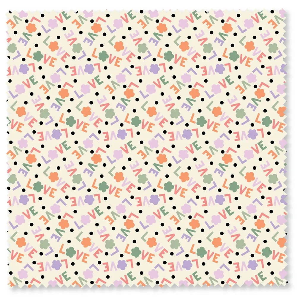 Love in Bloom - Flower Power Love 44" / 45" Fabric Per Yard