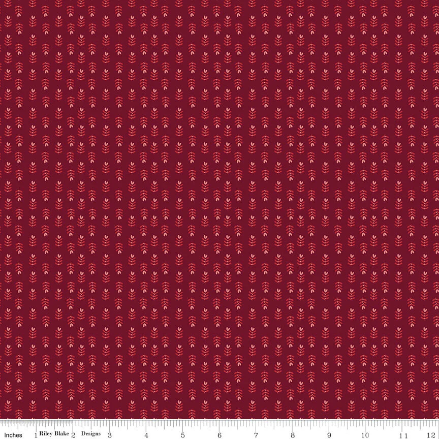 Love You Always - Plants - Burgundy 44"/45" Fabric Per Yard