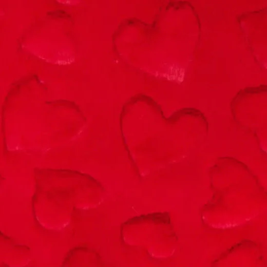 Luxe Cuddle Hearts Scarlet Fabric per yard