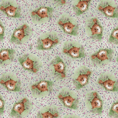 Matcha Fox & Meadow Valley View Cotton 43"/44" Fabric Per Yard