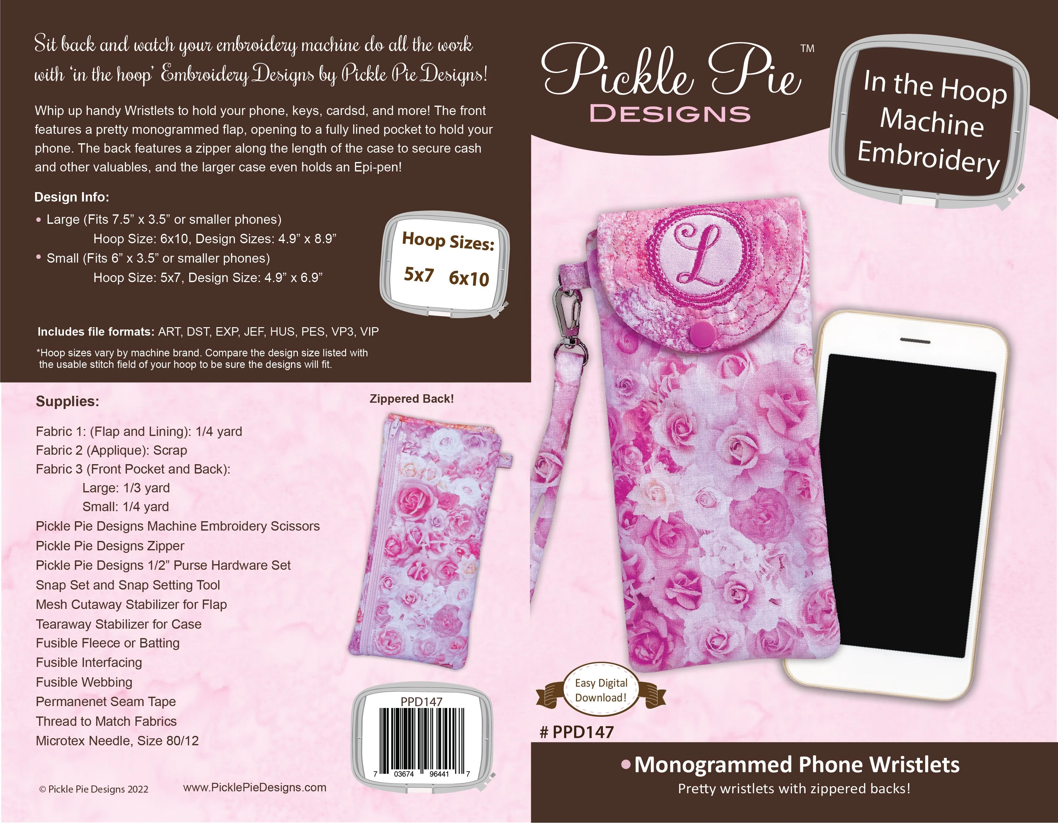 Monogrammed Wristlets Cases Design