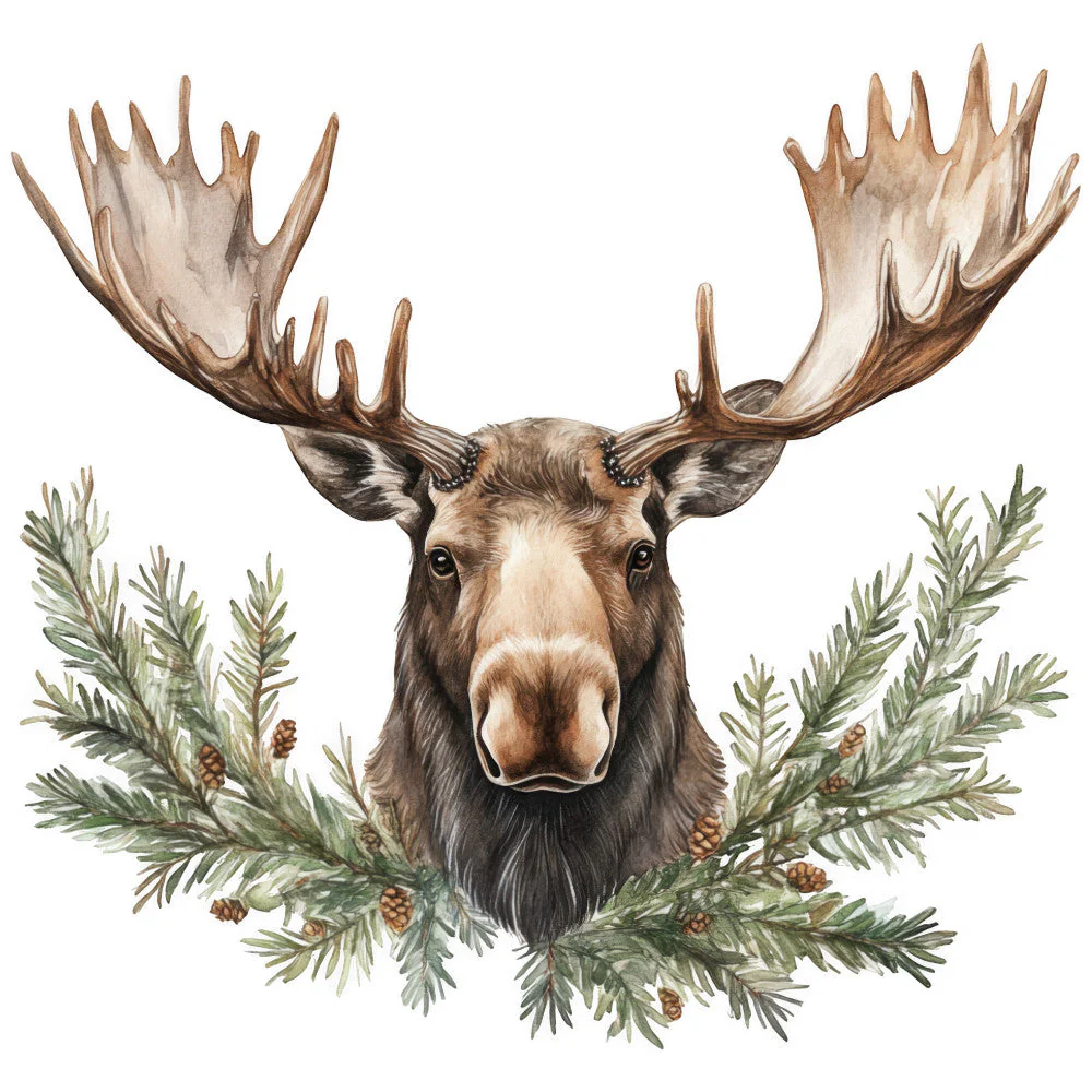 Moose Scene Fabric Panel 24