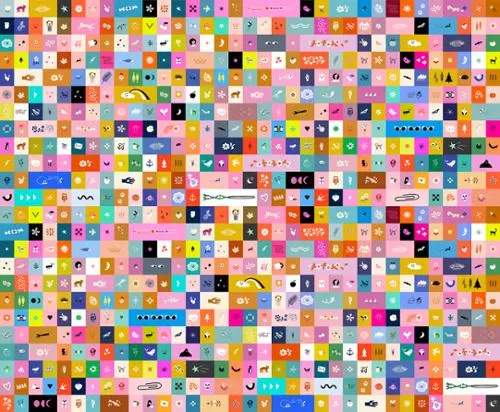 Multi Selvedge Magic Icons 43"/44" Fabric Per Yard