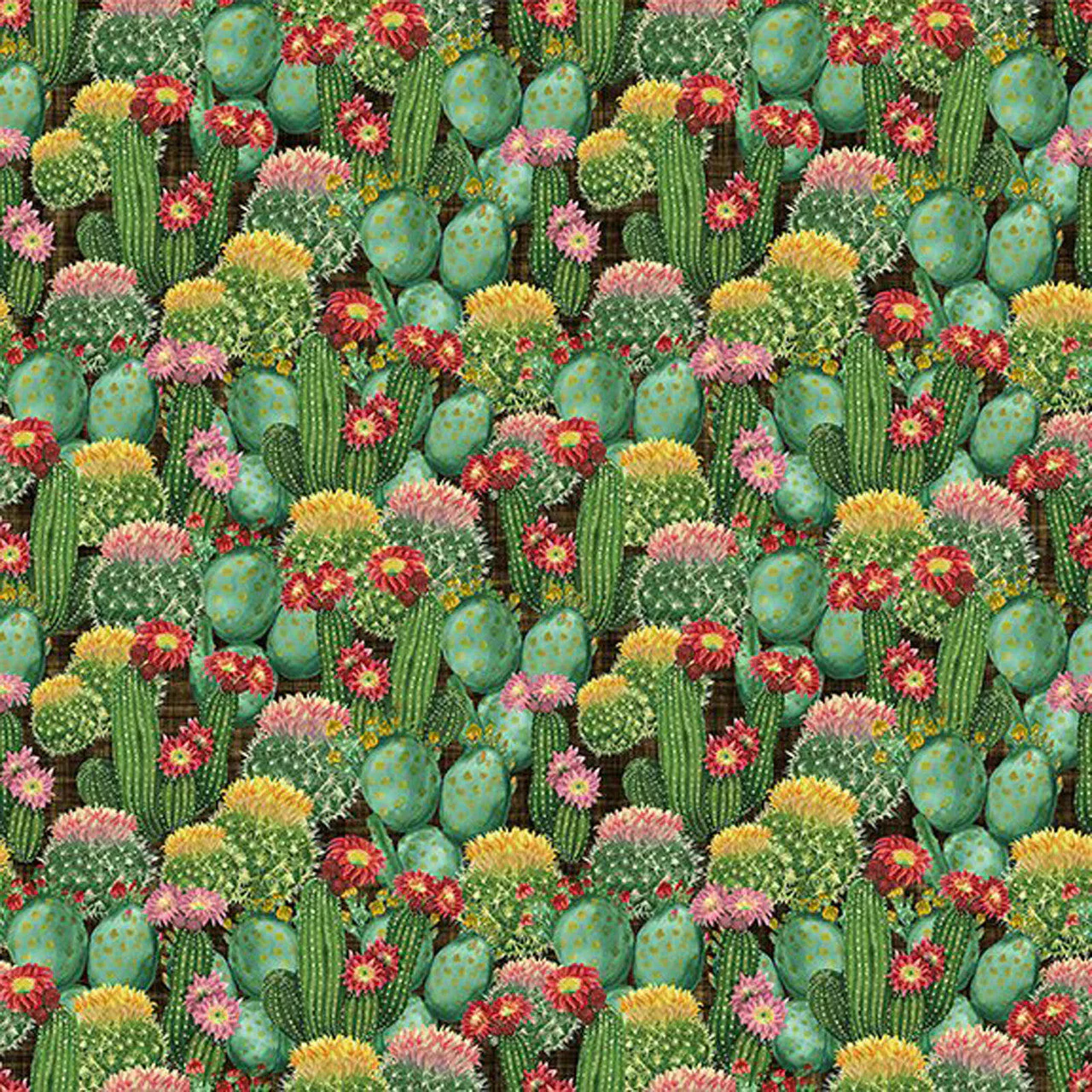 Multi Southwest Minis Cactus Field 44/45" Cotton Fabric Per Yard