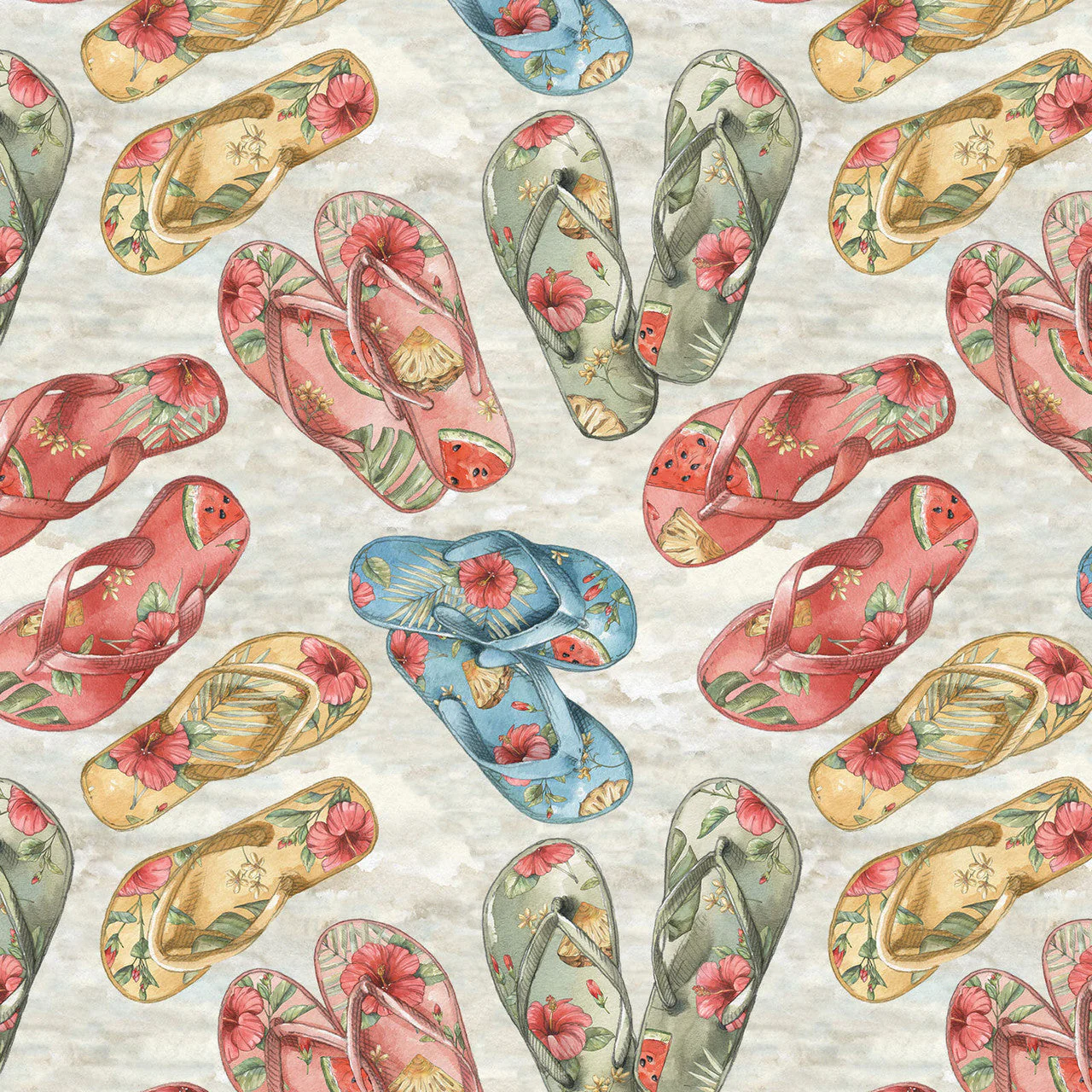 Multi Vintage Style Summer 43"/44" Cotton Fabric Per Yard