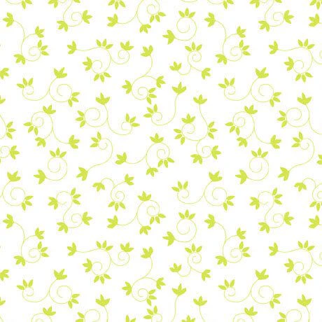 My Watercolor Garden - Scroll and Flower - Green 44" / 45" Fabric Per Yard