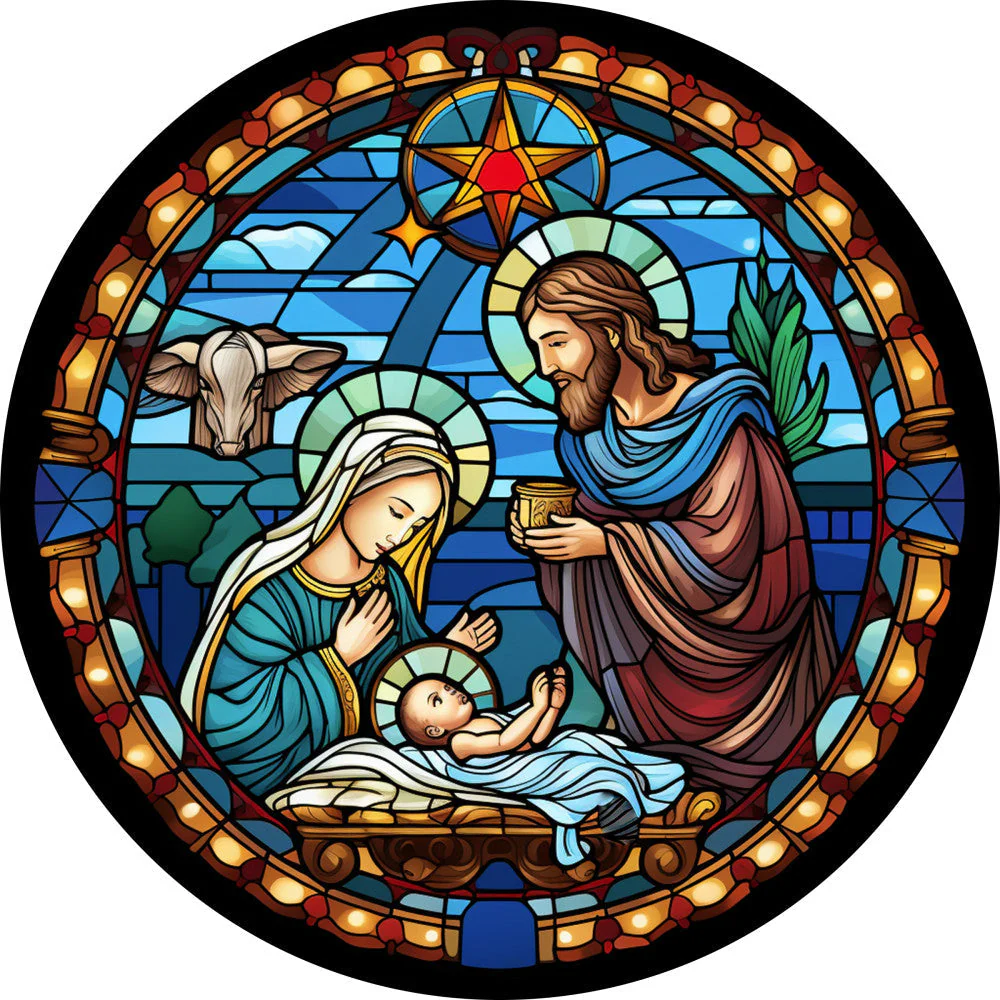 Nativity Christmas Ornaments Fabric Panel 35
