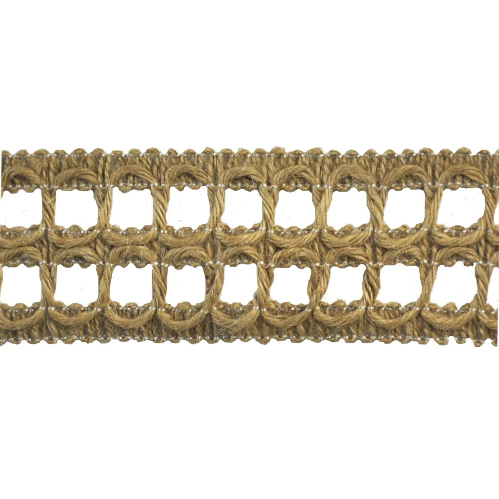 Natural Jute Woven Braid Trim, 2.25-in. X 5 Yards – Rustic Style Decorative Trim for Crafts, Upholstery & Home Décor