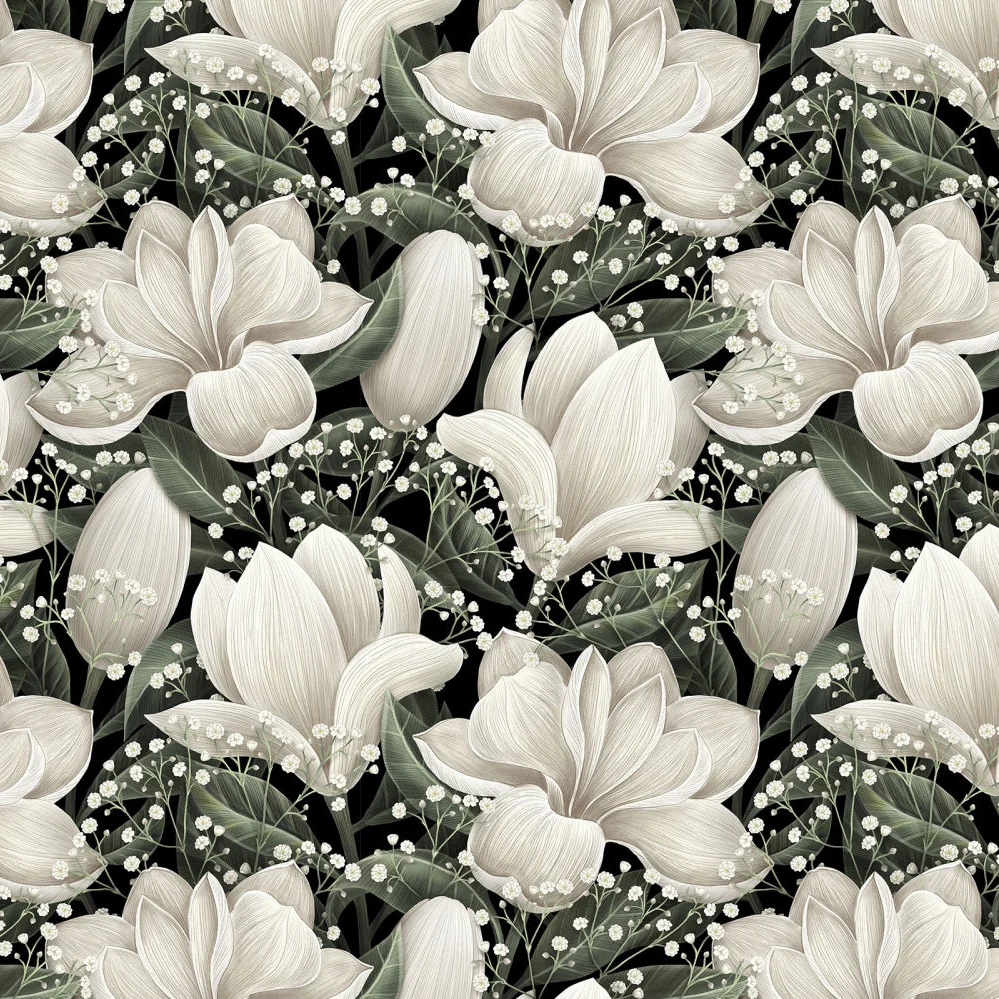 Cloud Cuddle Natural Magnolias 58"/60" Fabric per yard - Image 3