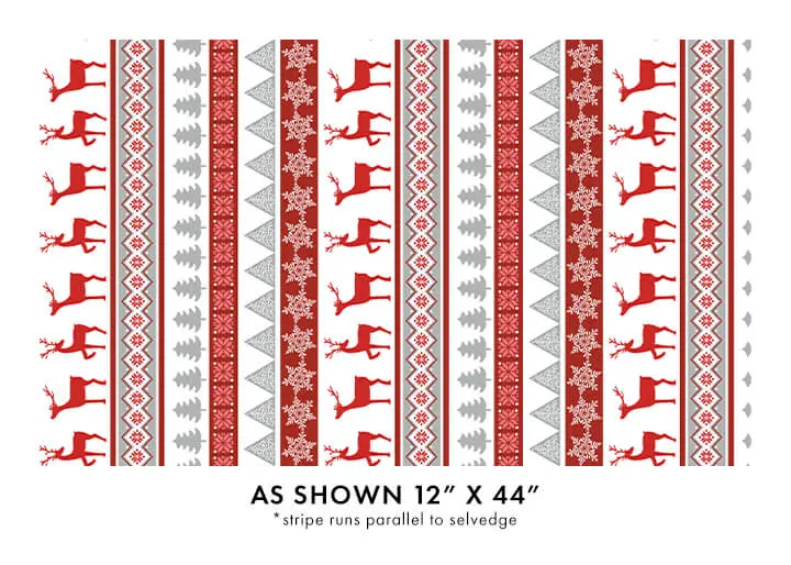 Nordic Cabin - Deer Stripe - Red 44" / 45" Fabric Per Yard - Image 2
