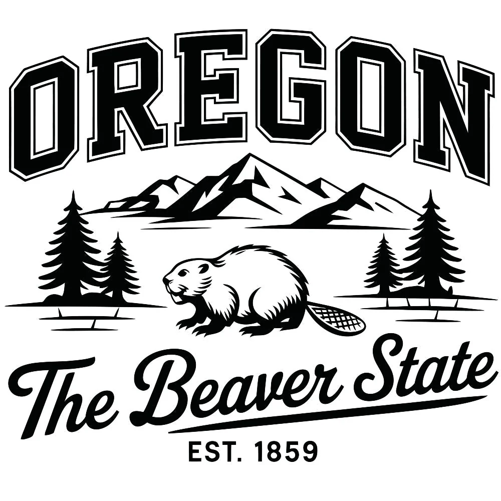 Oregon Black and White Fabric Panel