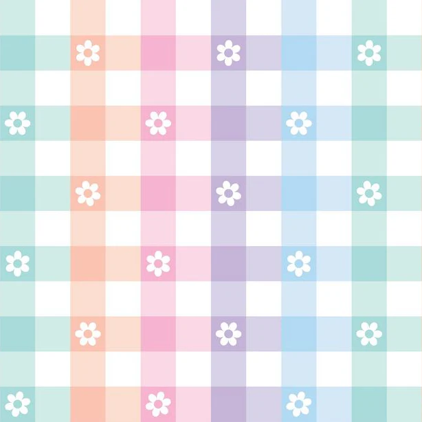 Cloud Cuddle Pastel Gingham Daisy 58" - 60" Fabric per yard - Image 2