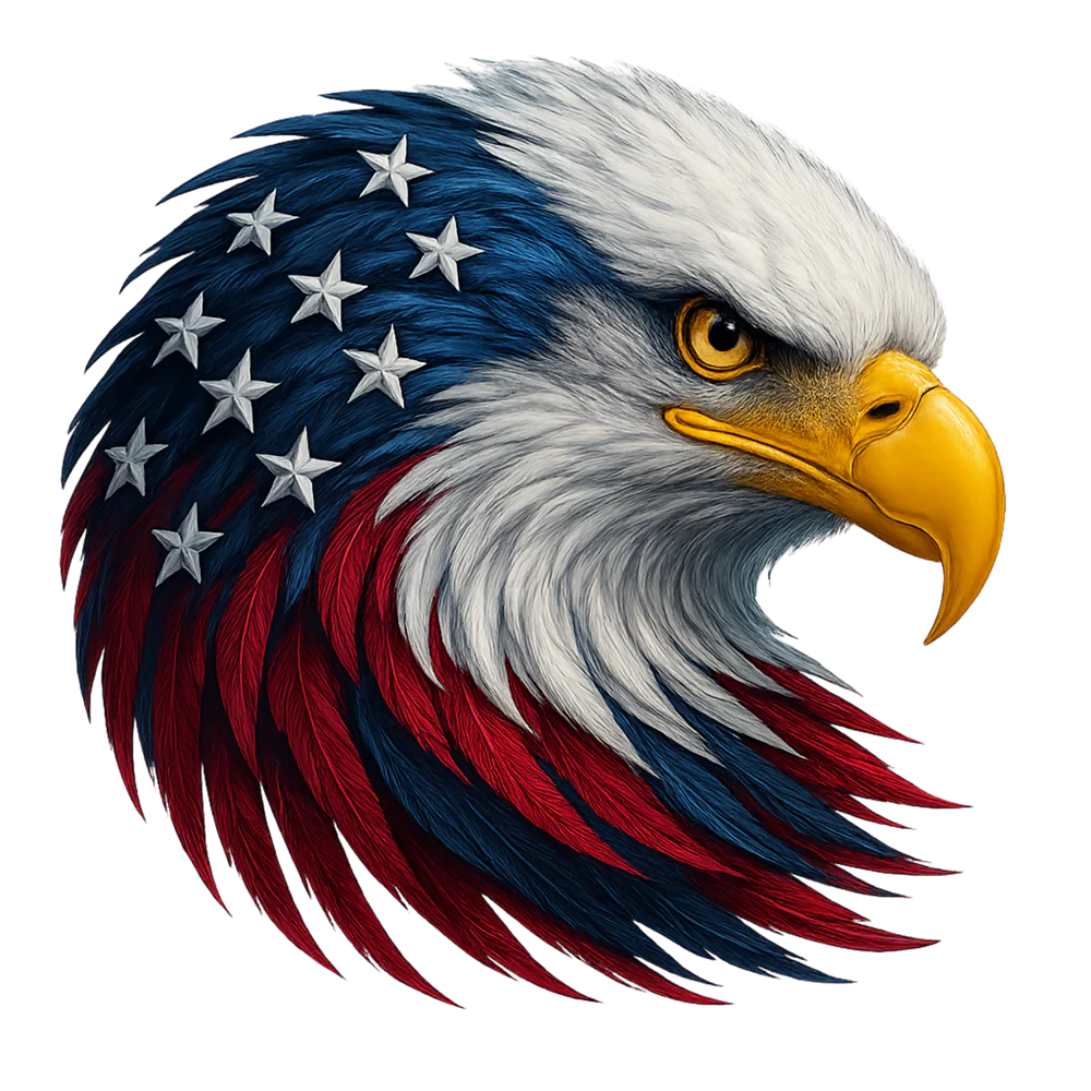 Patriotic Eagle Head Fabric Panel
