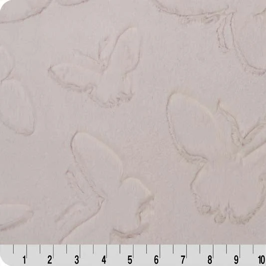 Luxe Cuddle Butterfly Pearl 58" - 60" Fabric per yard