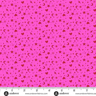 Perfect Day Charm Toss Pink Cotton 44"/45" Fabric Per Yard