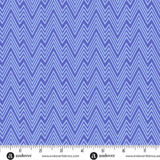 Perfect Day Zigziig Blue Cotton 44"/45" Fabric Per Yard