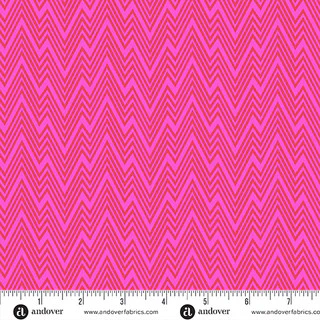 Perfect Day Zigziig Pink Cotton 44"/45" Fabric Per Yard