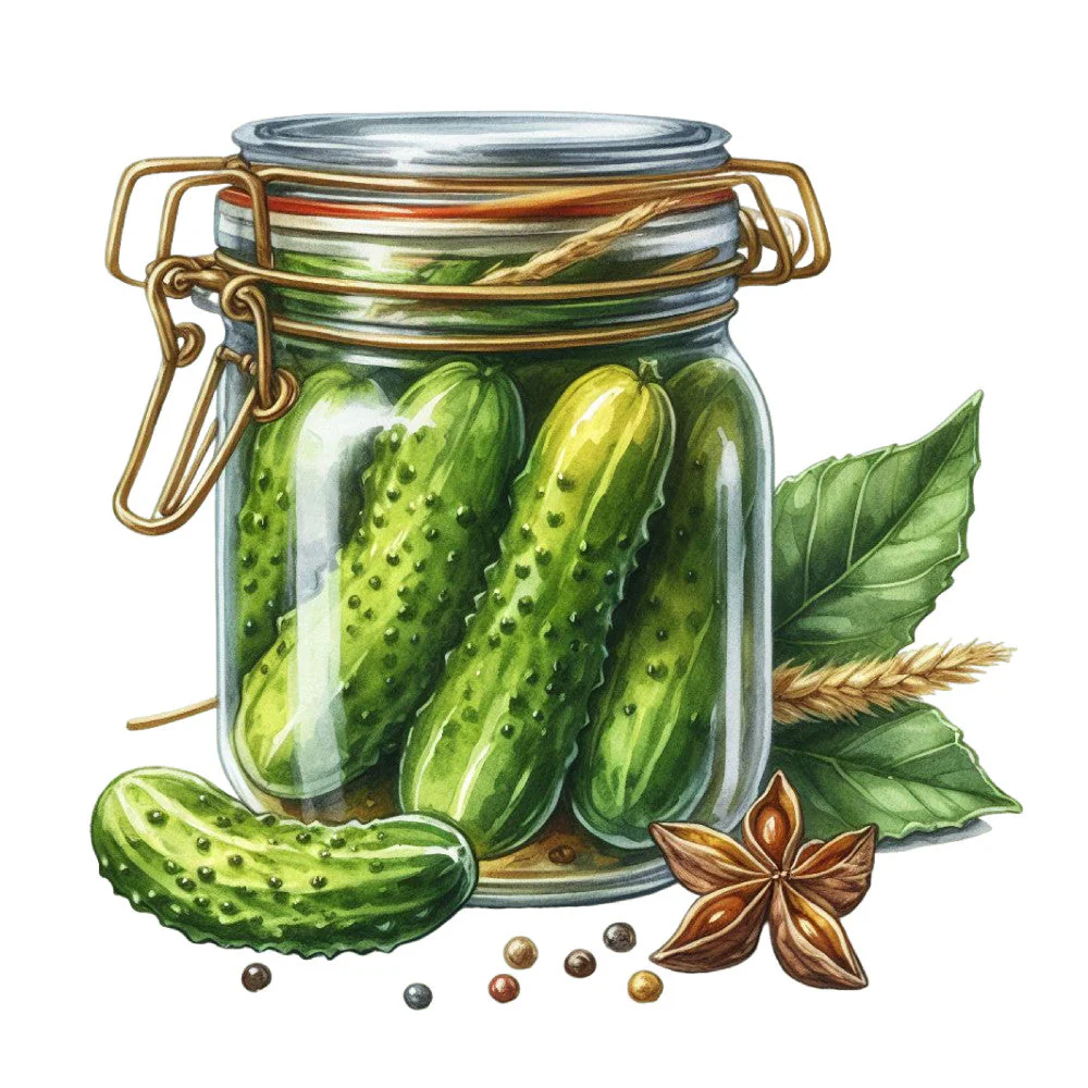 Pickle in a Glass Jar Fabric Panel 2