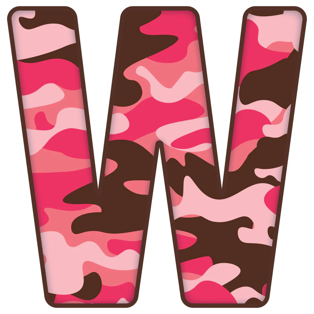 Pink Camo Alphabet Fabric Panel 15