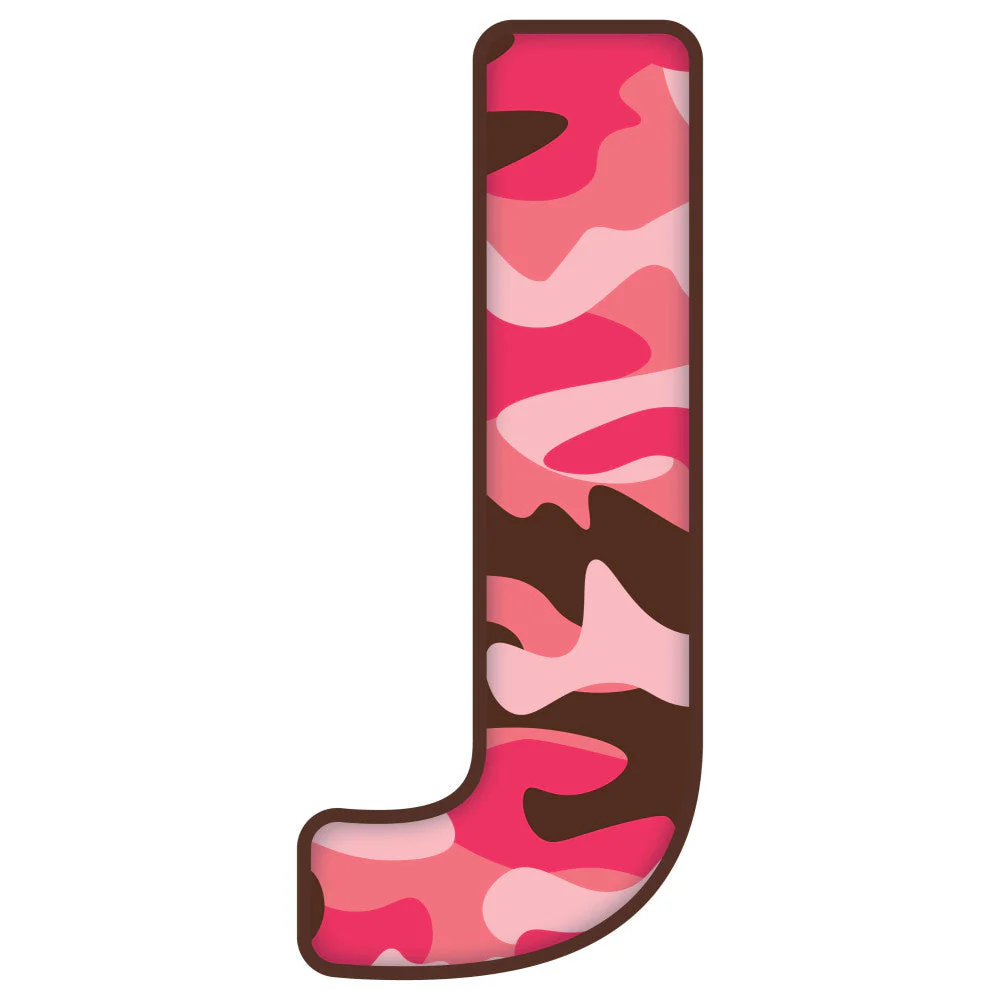 Pink Camo Alphabet Fabric Panel 2