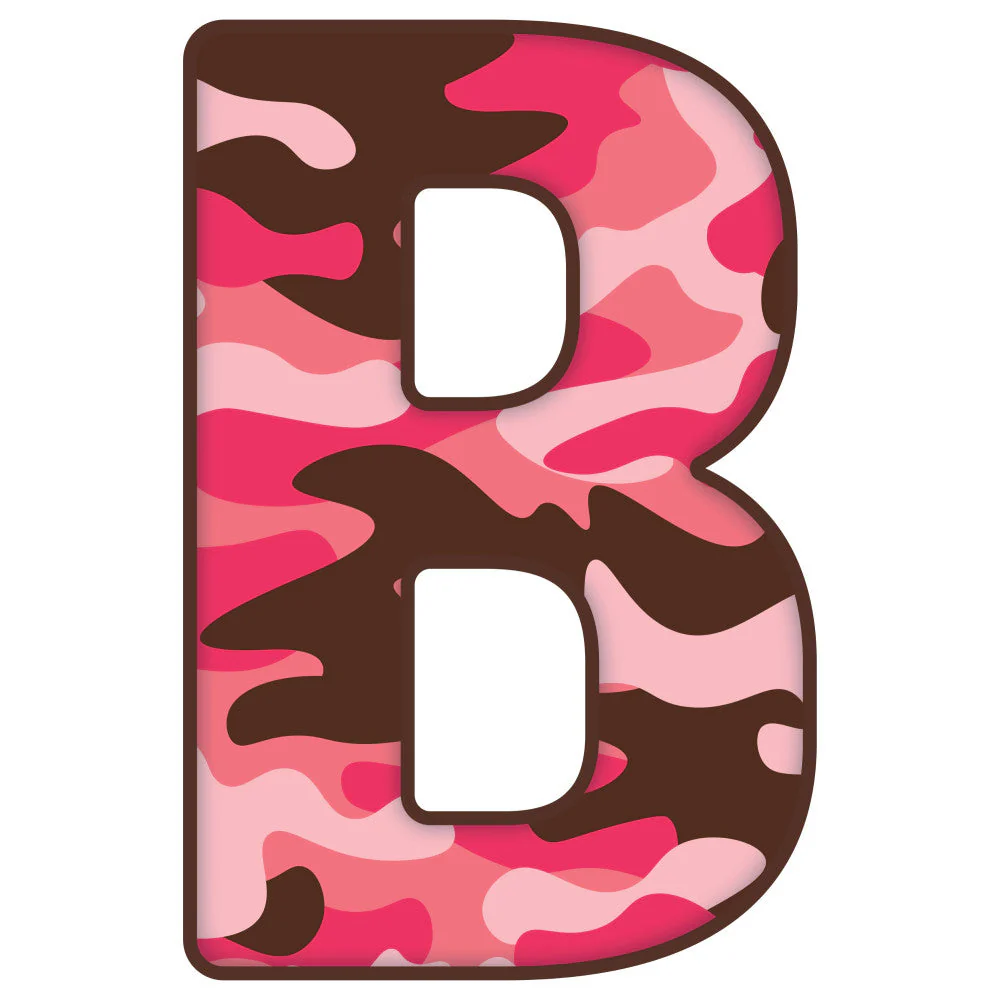 Pink Camo Alphabet Fabric Panel 30
