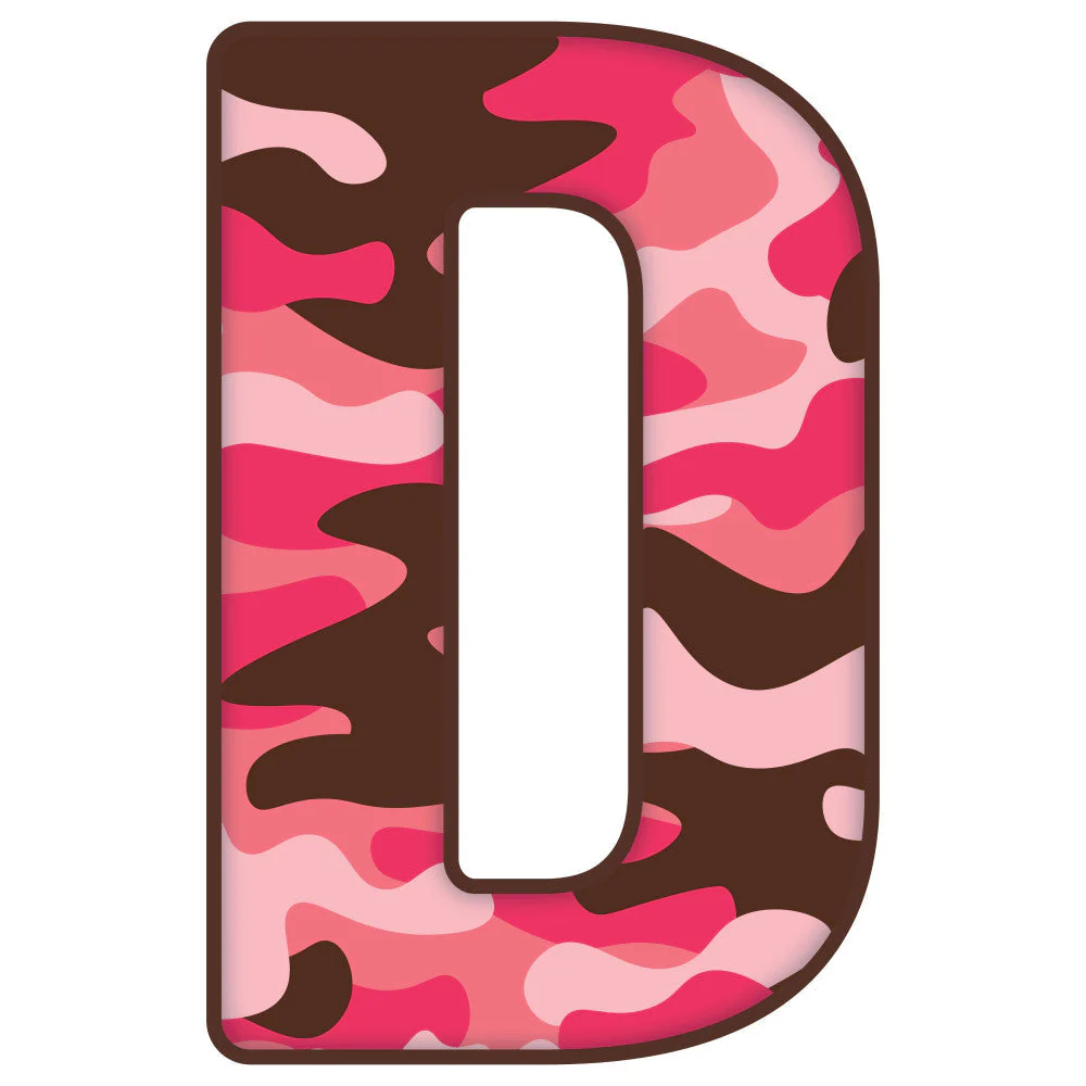 Pink Camo Alphabet Fabric Panel 32