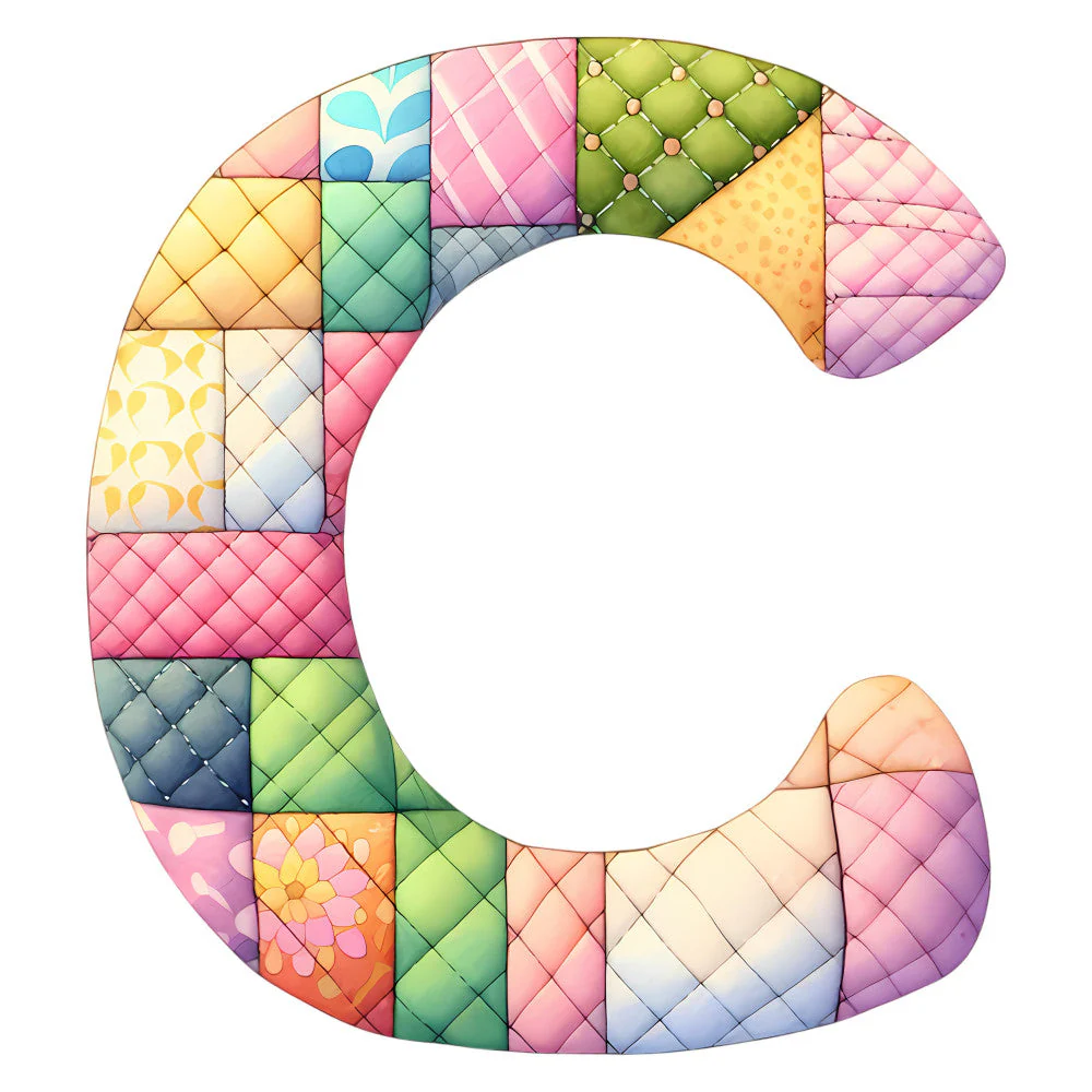 Pink Patchwork Alphabet Fabric Panel 39