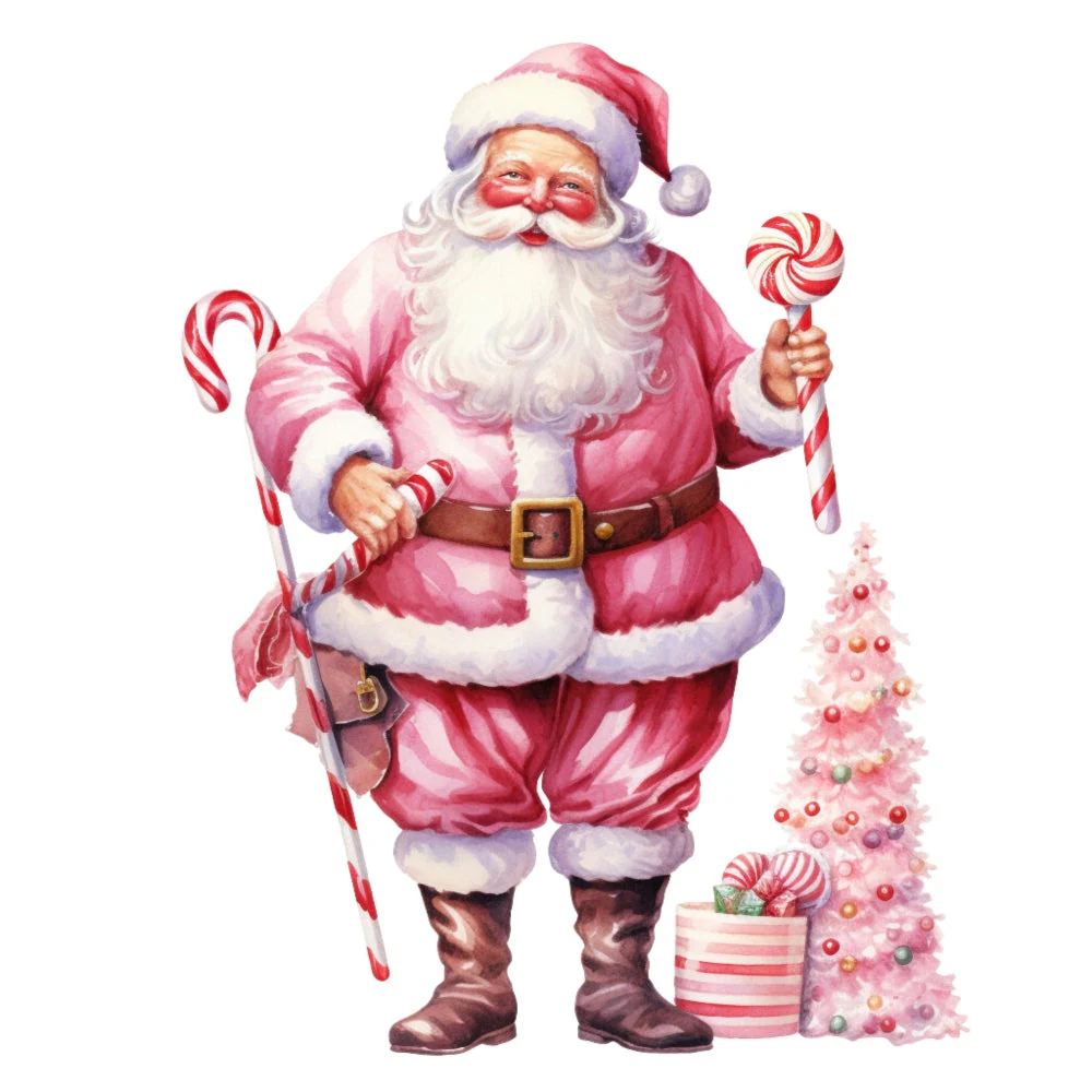 Pink Santa Claus Fabric Panel 5