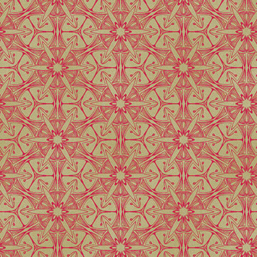 Pismo Cadmium Red/Chino Ground Works Cotton 44"/45" Fabric Per Yard