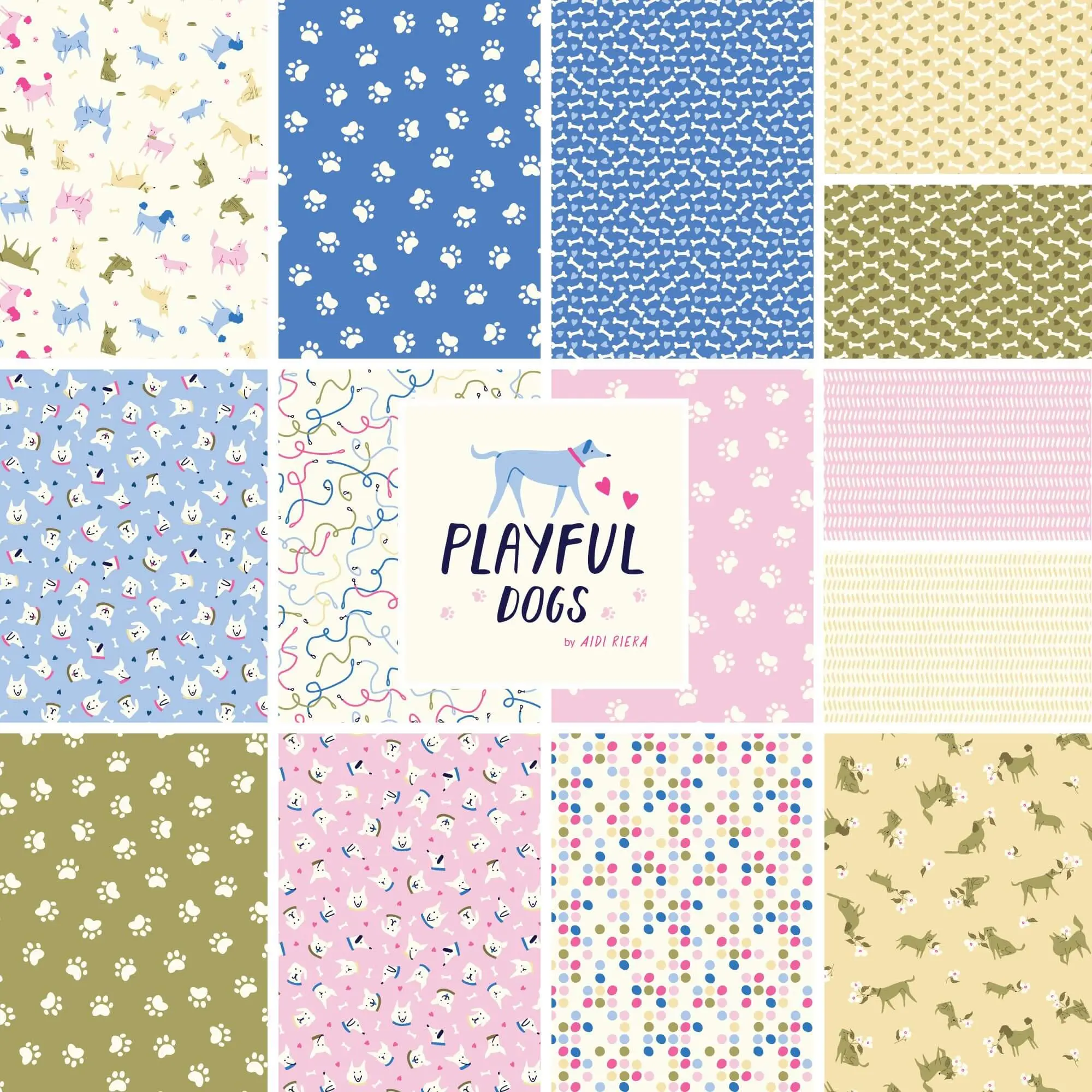 Playful Dogs by Cloud9 - Fat Quarter Bundle - 14 pack - Image 2