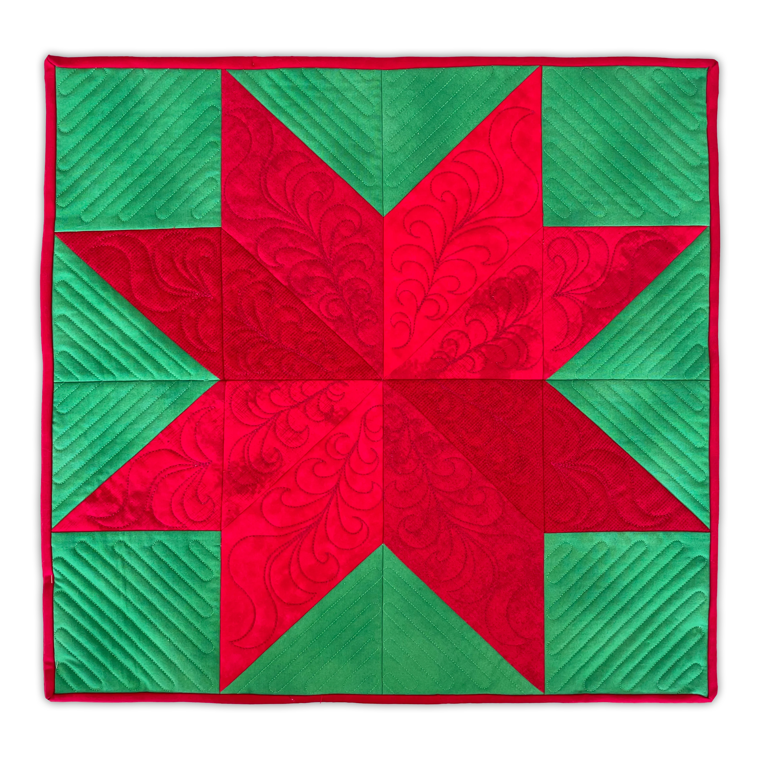 Poinsettia Quilt In-the-Hoop Machine Embroidery Set Pickle Pie Designs