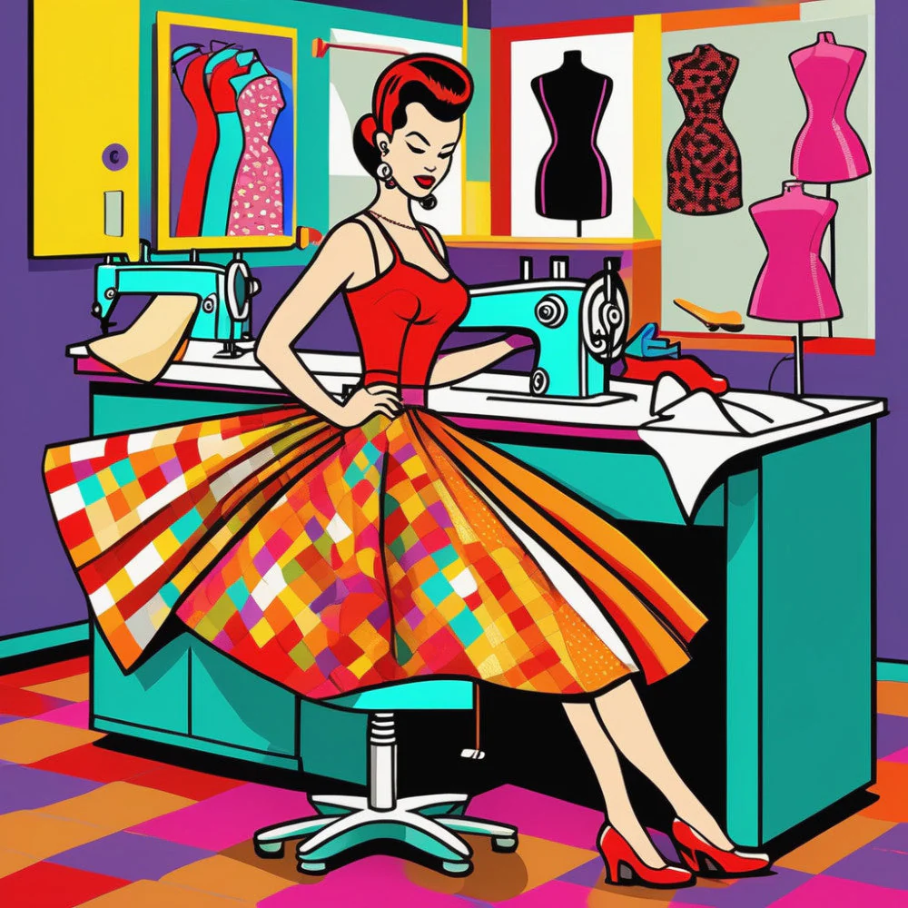 Pop Art Sewing Fabric Panel 72