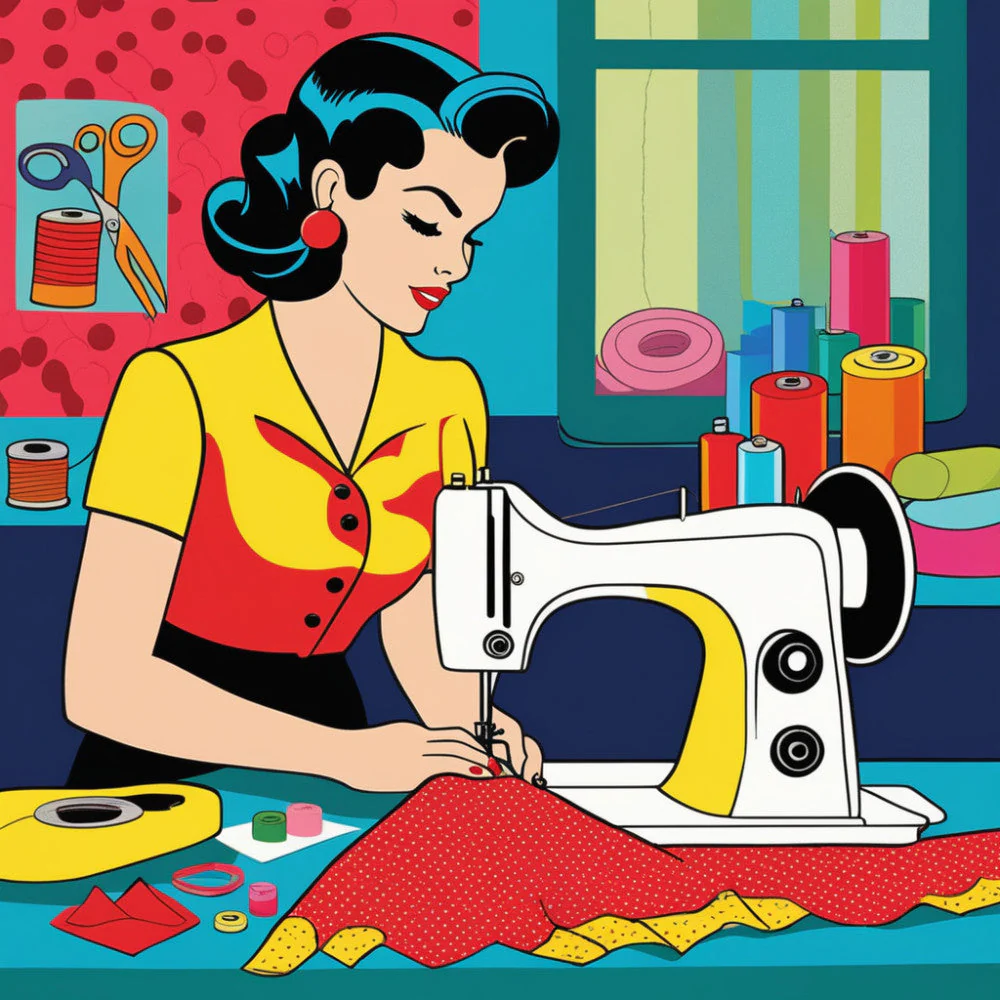 Pop Art Sewing Fabric Panel 96