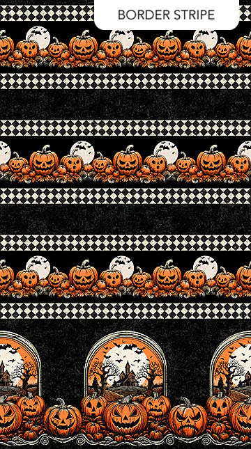 Pumpkin Patch Halloween 44"/45" Cotton Fabric Per Yard