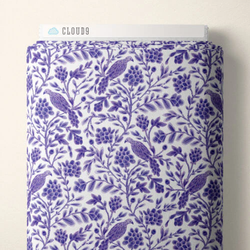 Purple Yolanda Birds and Branches Cotton 44/45 Fabric Per Yard - Image 2