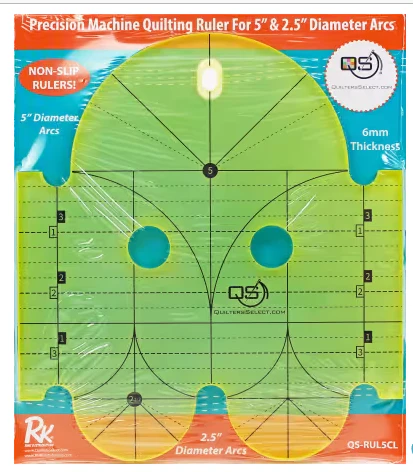 Quilters Select 6" & 1" MACHINE QUILT RULER - Image 2