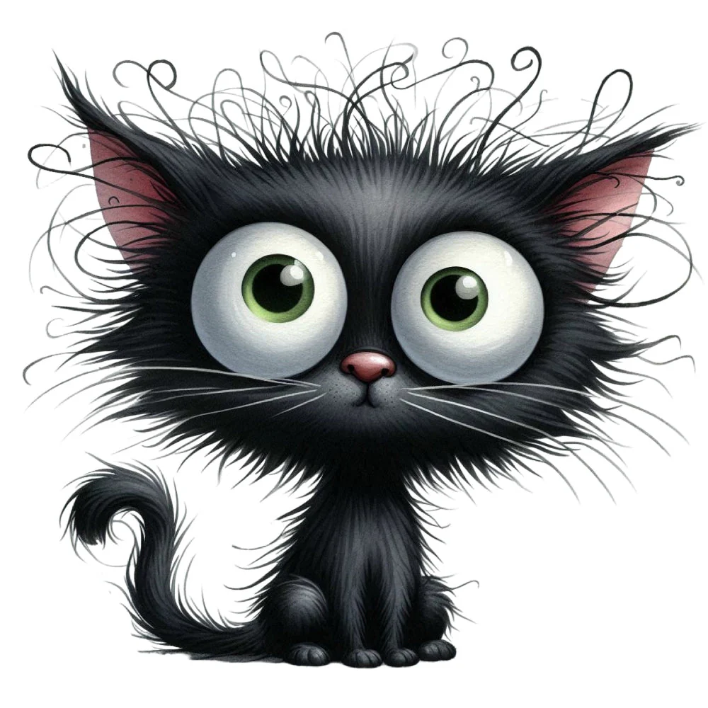 Quirky Crazy Cats Fabric Panel 27