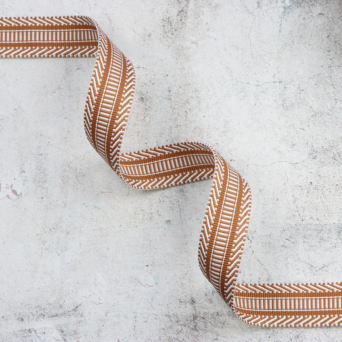 Railroad Track Tan/White Webbing 1-1/2in x 50yd