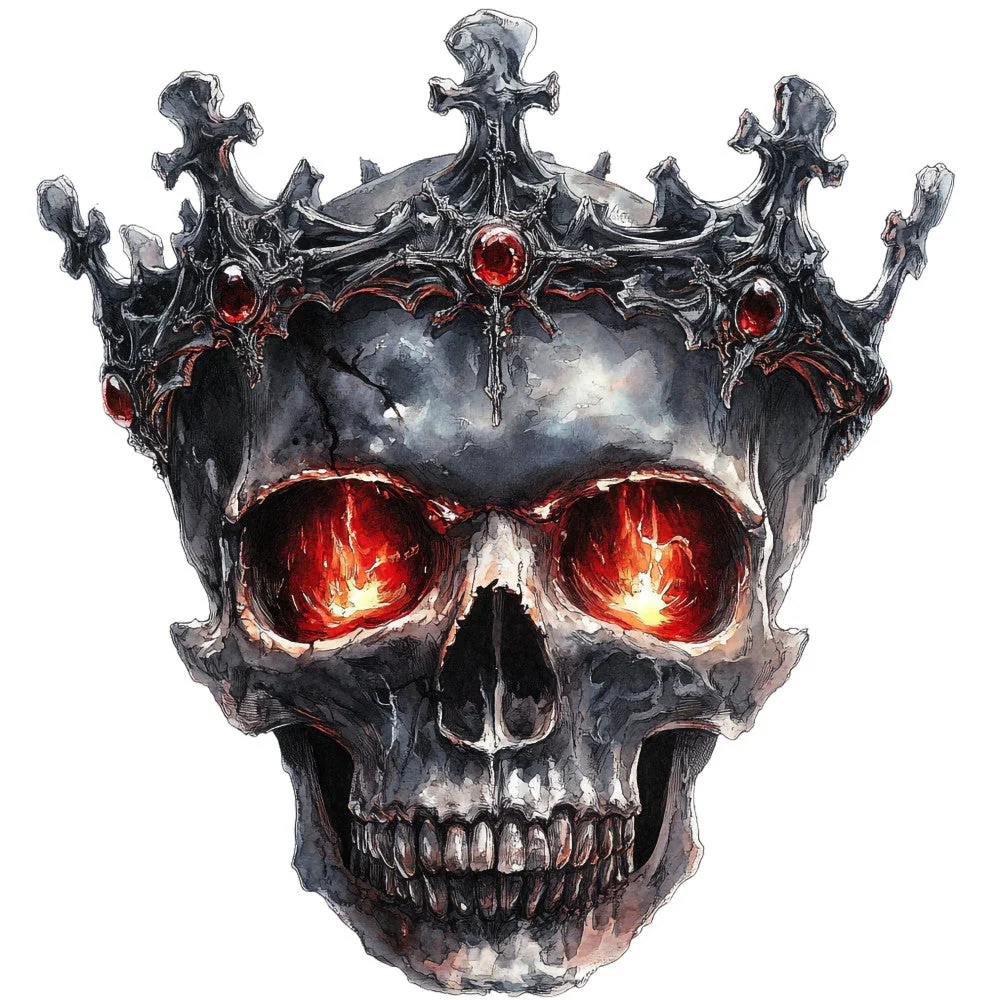 Red Eyed Skull Fabric Panel 1