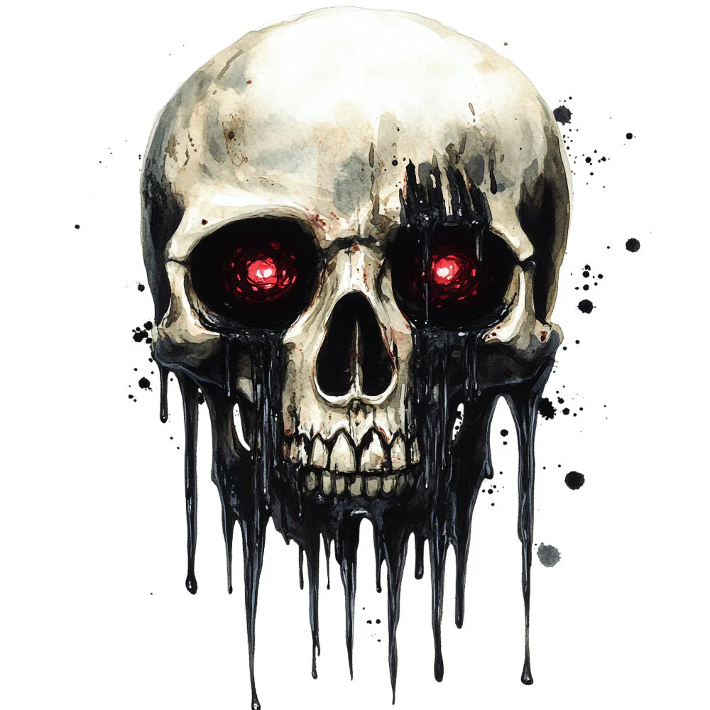 Red Eyed Skull Fabric Panel 10