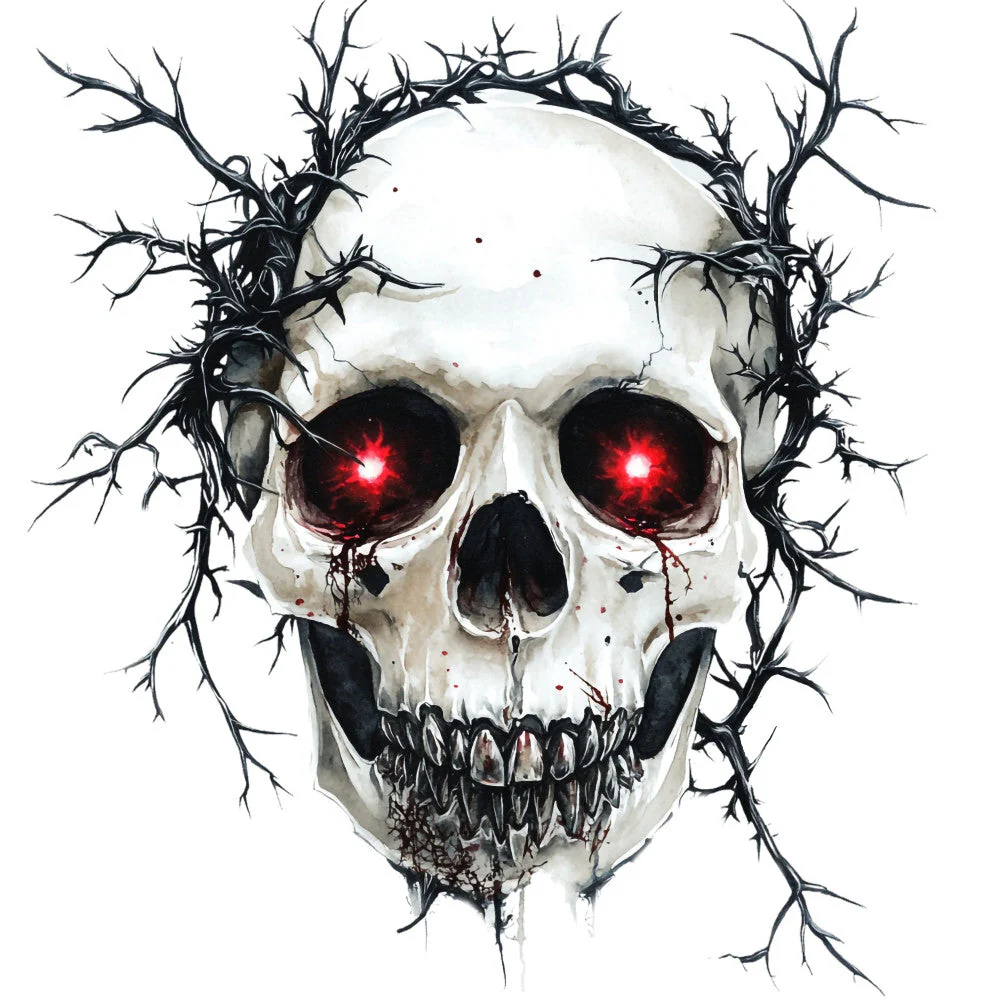 Red Eyed Skull Fabric Panel 24