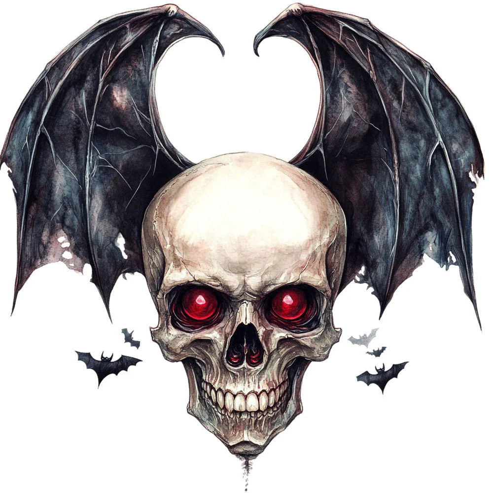 Red Eyed Skull Fabric Panel 32