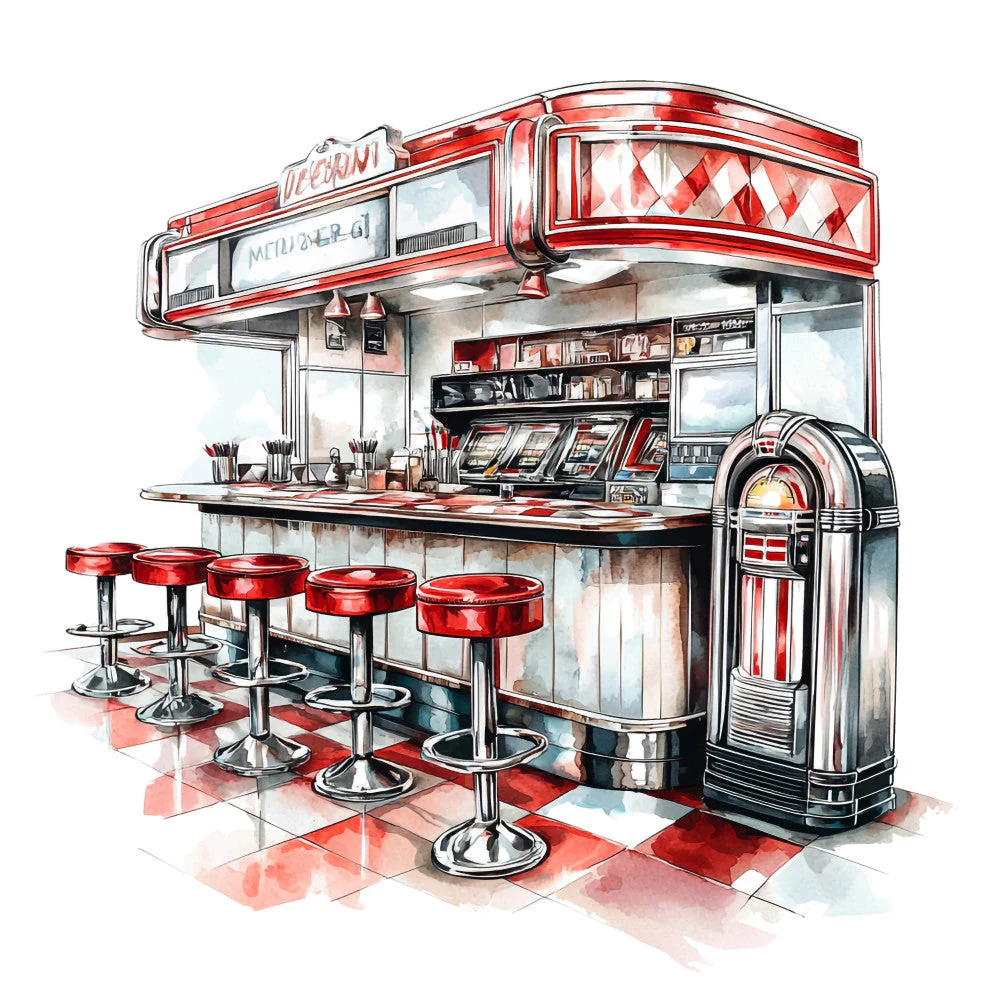 Route 66 Scene Fabric Panel 4
