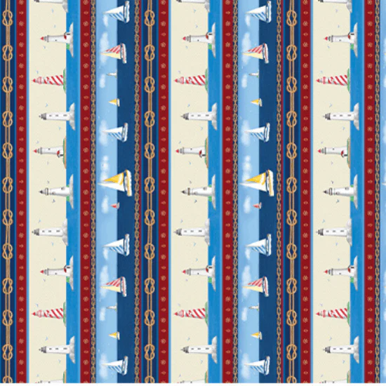 Sail Away - Stripe 44" / 45" Fabric Per Yard