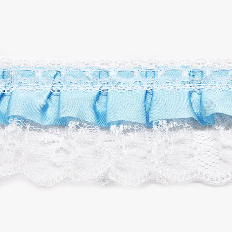 Satin Pleated Ruffle Lace Trim, 2-inch X 5 Yards - For Sewing, Lingerie, Costumes & Crafts